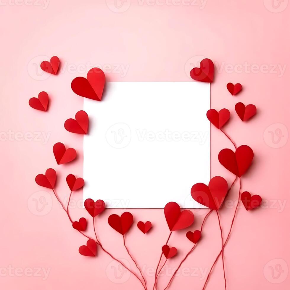 Red nicer hearts tree style and blank art page photo