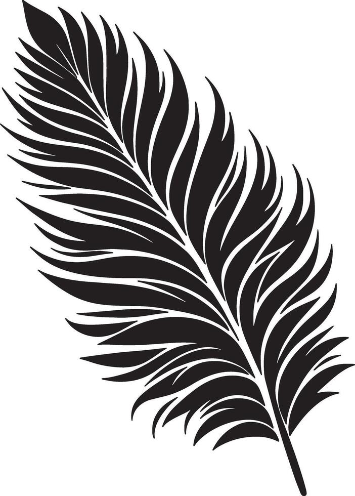 Feather Shaped Leaves Silhouette Design vector