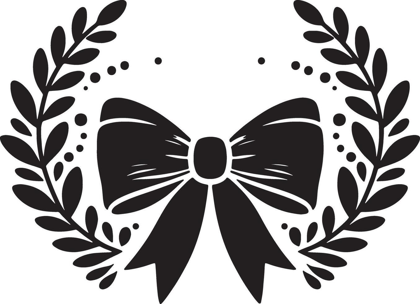 Clean and Minimal Bow Ribbon Silhouette on Plain Background vector