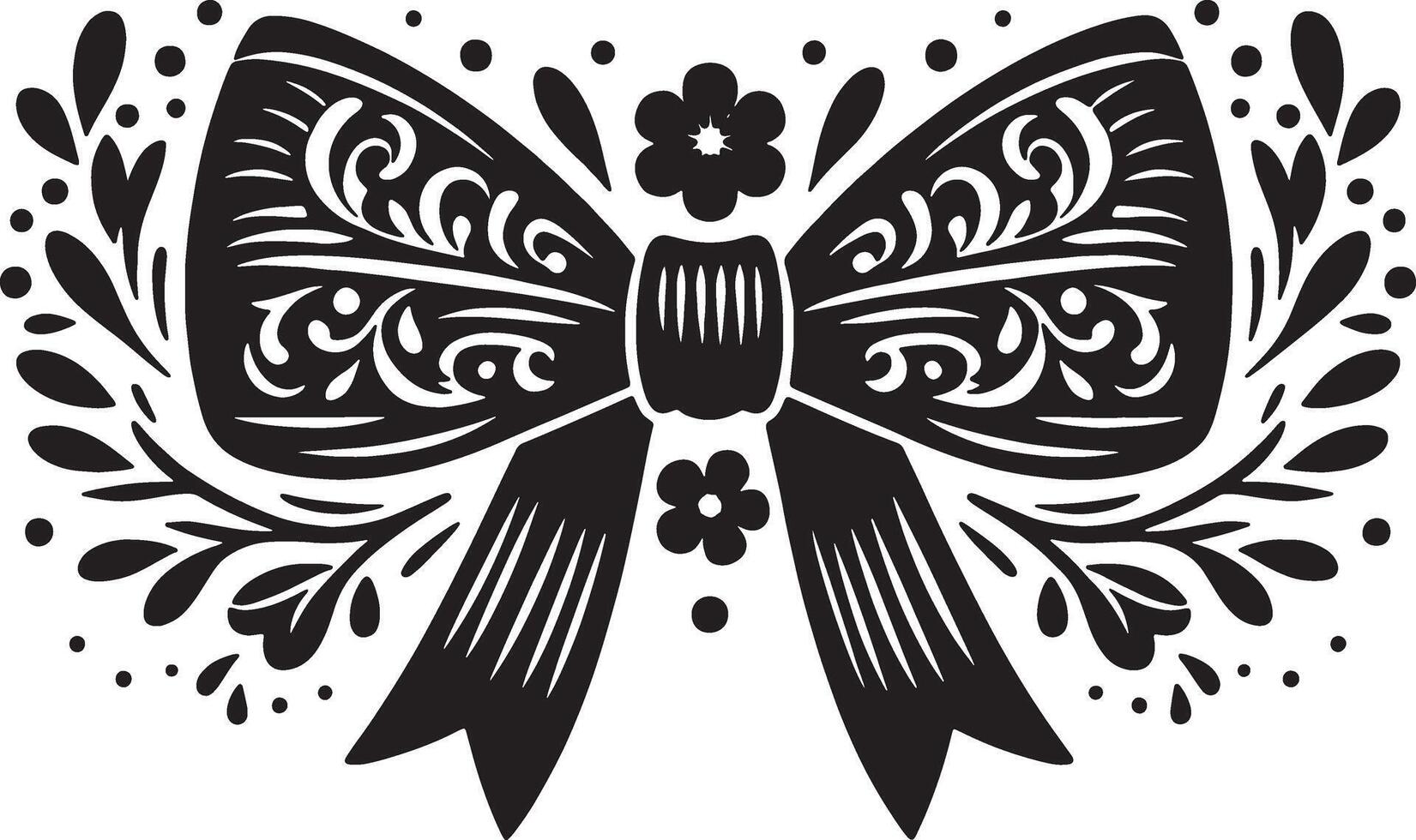 Decorative Bow Ribbon Symbol in Simple Illustration vector