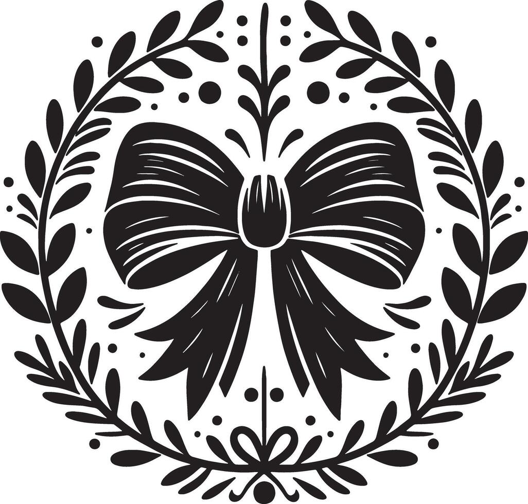 Timeless Bow Ribbon Artwork with Clean Lines vector