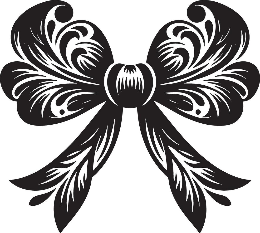 Fashionable Bow Ribbon Sketch for Aesthetic Designs vector