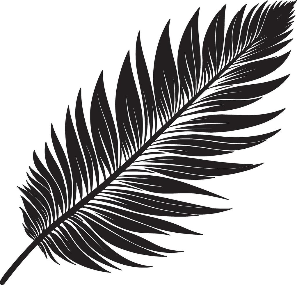 Abstract Feather Shaped Leaves Silhouette for Creative Projects vector