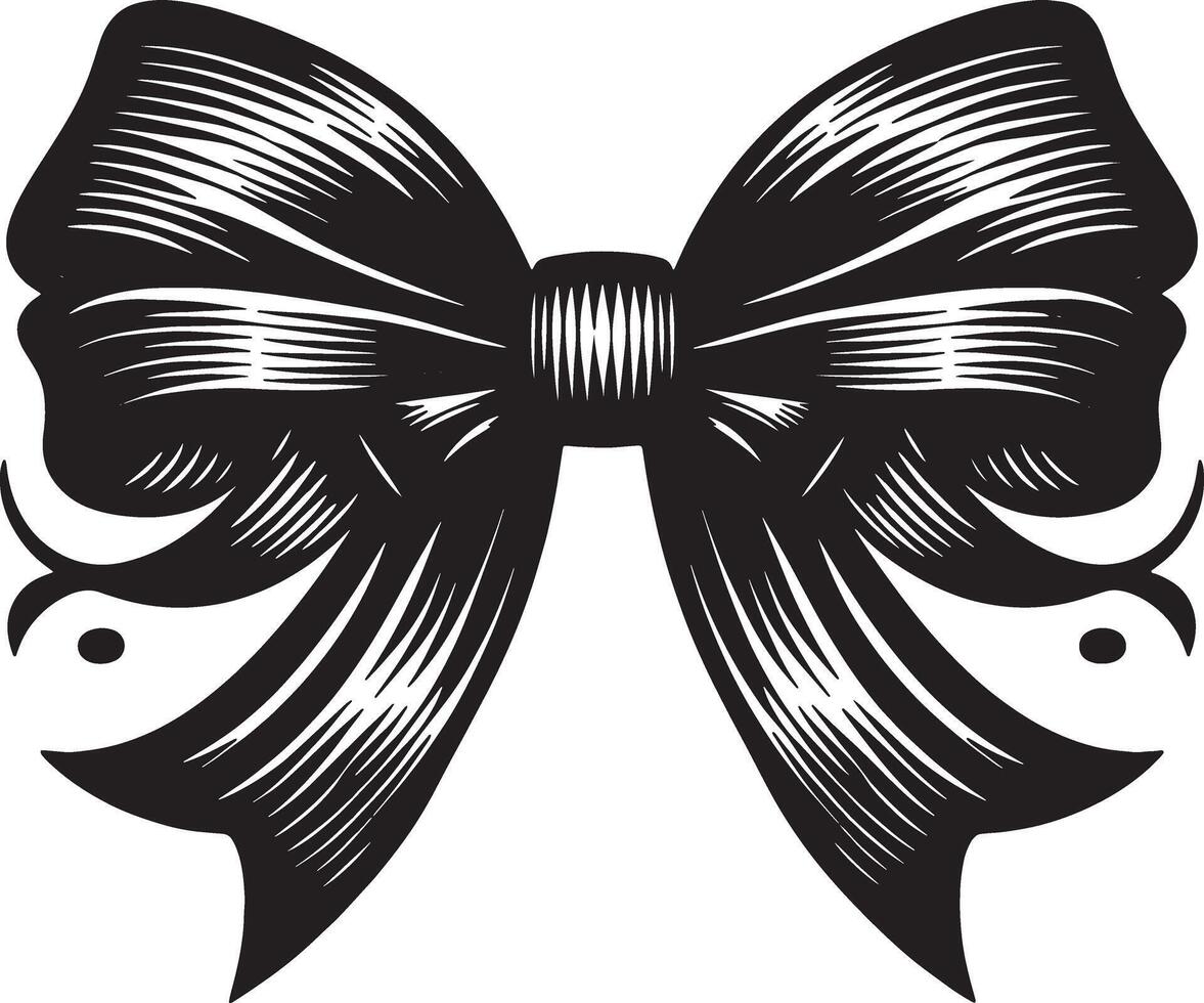 Minimalist Bow Ribbon Silhouette Illustration in Black vector