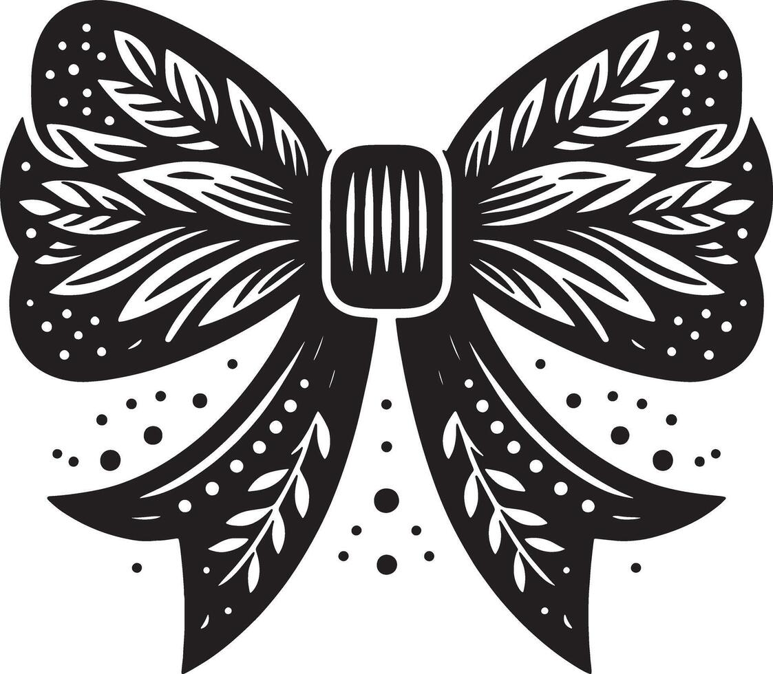 Simple Black Bow Ribbon Drawing for Design vector