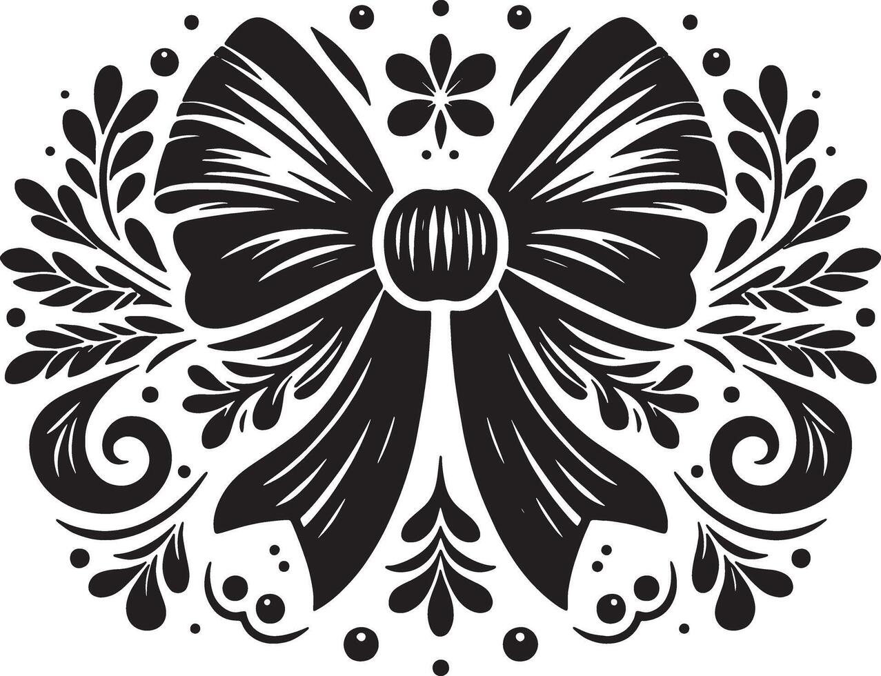 Black Bow Ribbon Silhouette for Decorative Projects vector