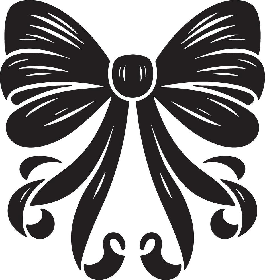Simple Elegant Bow Ribbon Outline Design vector