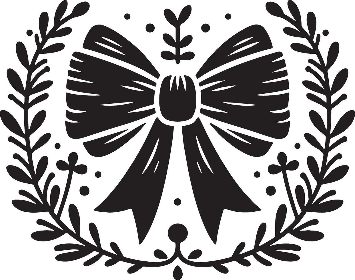 Elegant Bow Ribbon Black and White Design vector