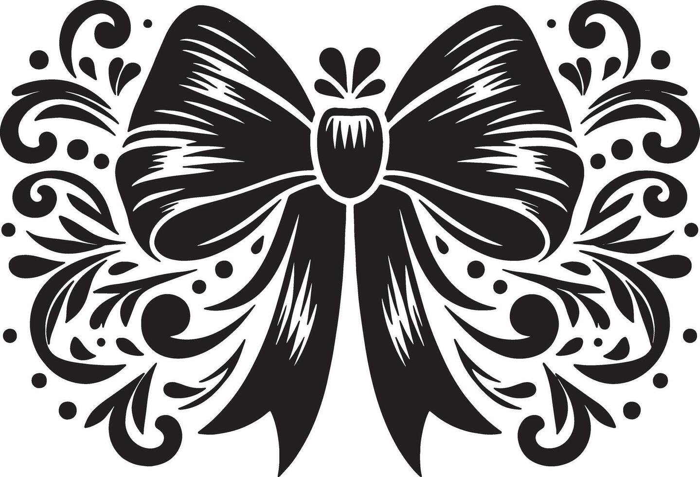 Minimalist Ribbon Bow Art vector