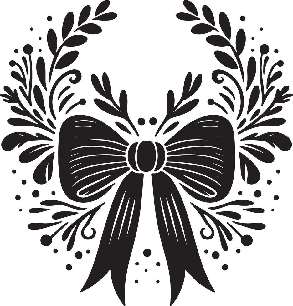 Simple Black Bow Ribbon Art with Clean Design vector