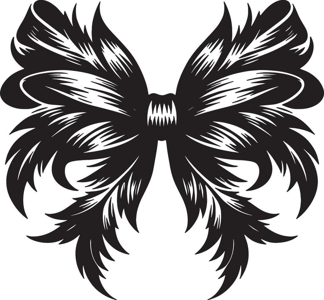 Classic Bow Ribbon Silhouette with Stylish Minimal Aesthetic vector