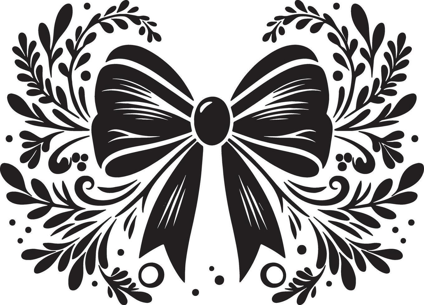 Stylish Bow Ribbon Silhouette for Branding vector