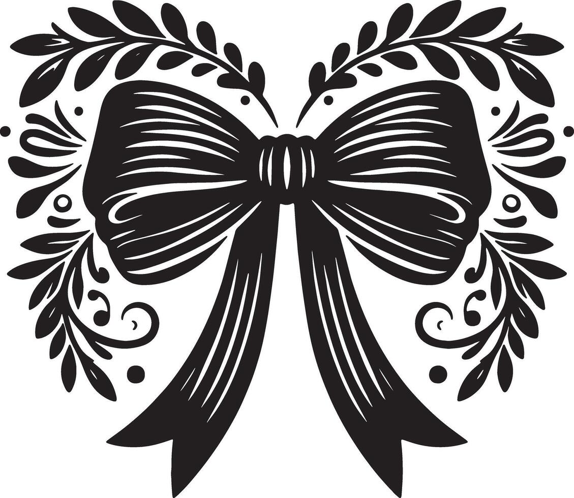 Elegant Black Bow Ribbon Design in Simple Style vector