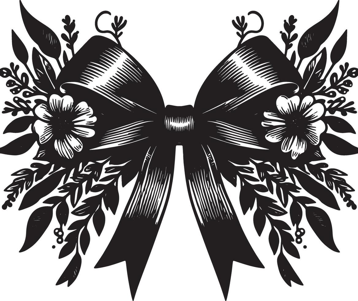 Fashionable Bow Ribbon Icon in Modern Minimalist Art vector
