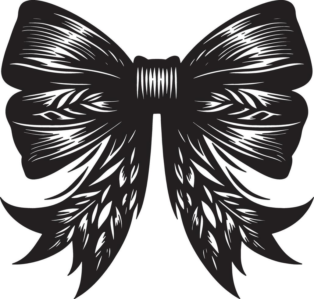 Simple Bow Ribbon Black Silhouette vector