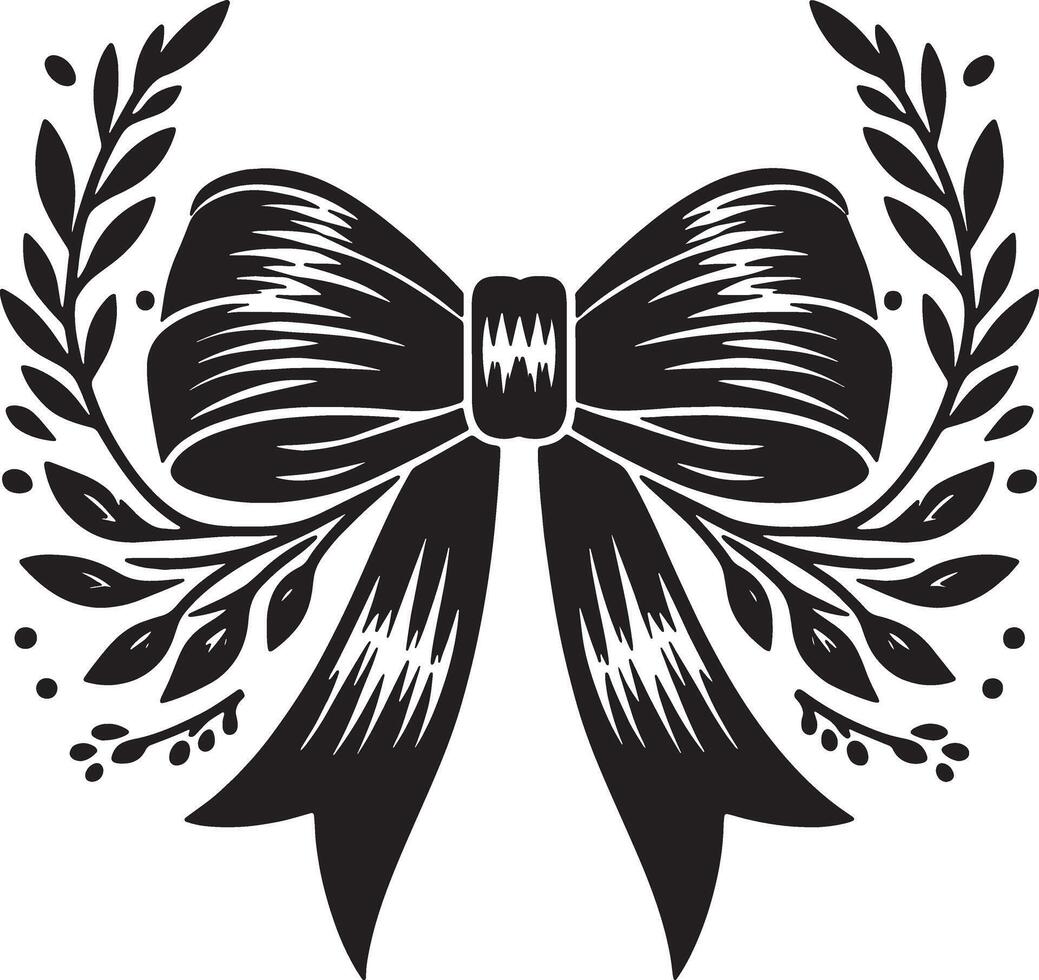 Minimalist Bow Ribbon Art For Design Projects vector