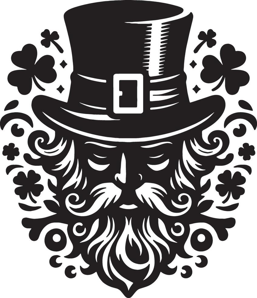 A leprechaun with a hat and beard vector