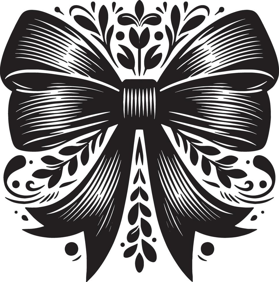 Clean Bow Ribbon Design Minimalist Style vector