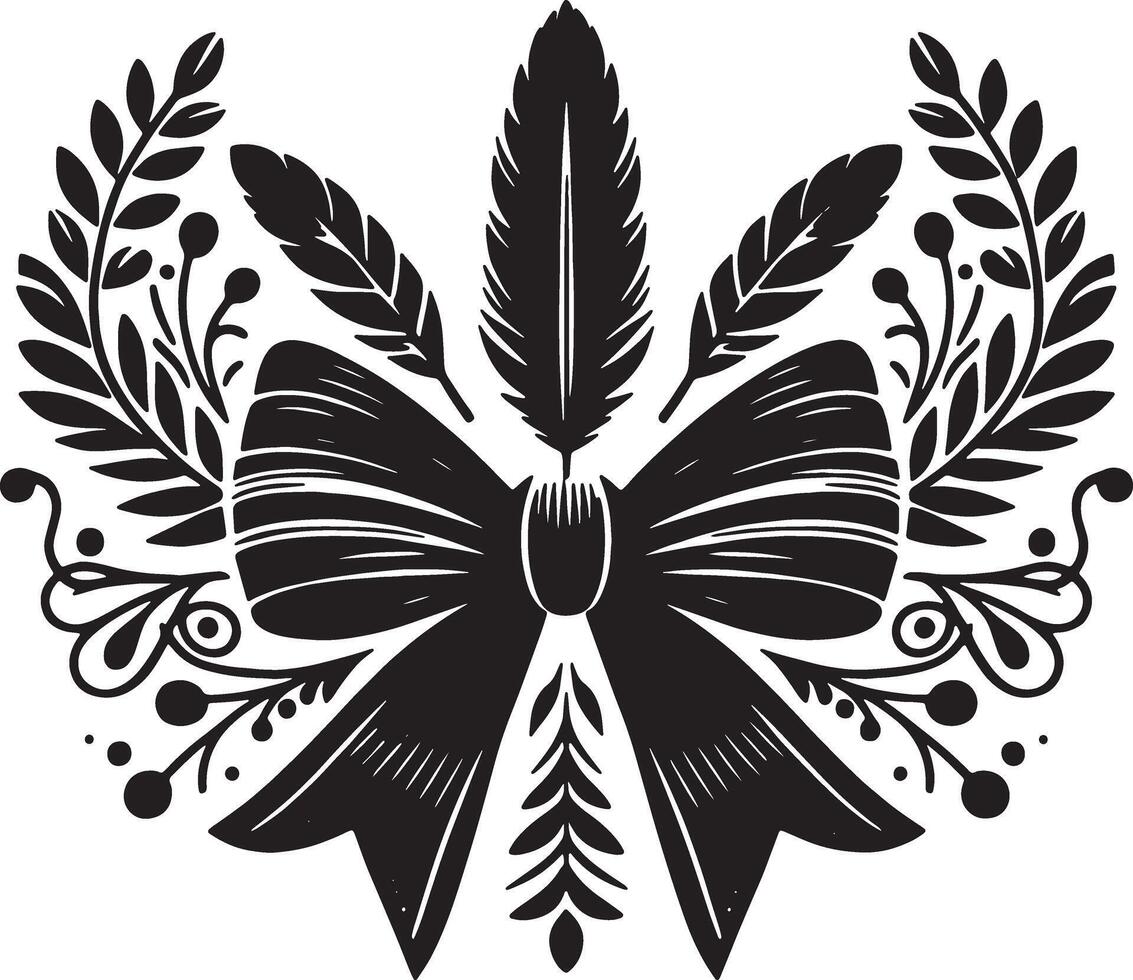 Modern Minimalist Bow Ribbon Graphic vector