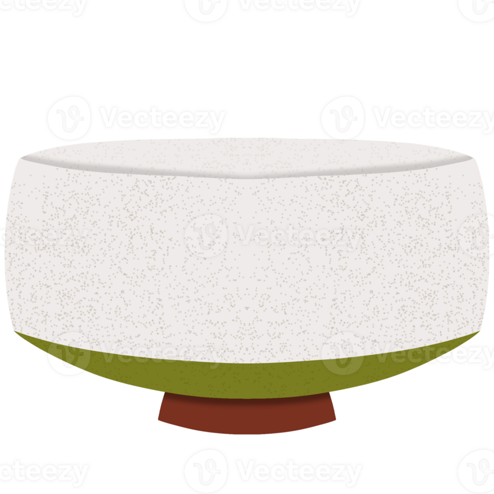 White and Green Bowl with Red Base png