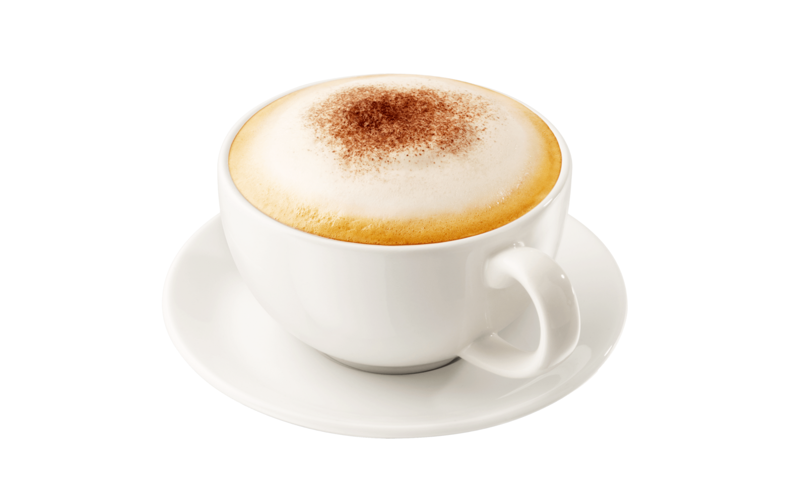 Cup of coffee top view with coffee foam png