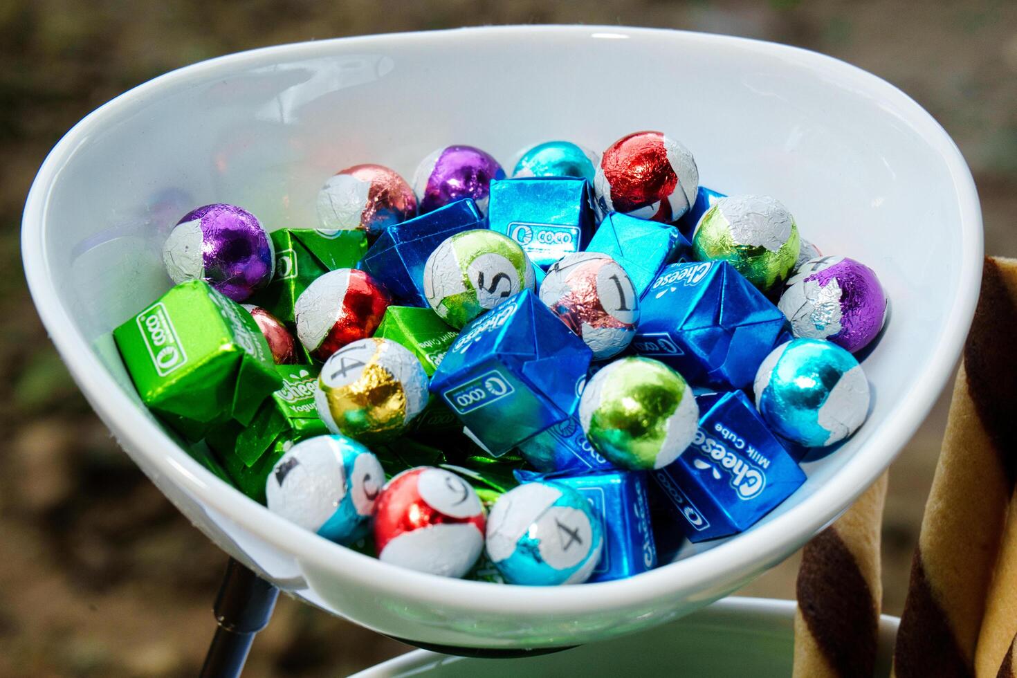 a bowl filled with candy photo