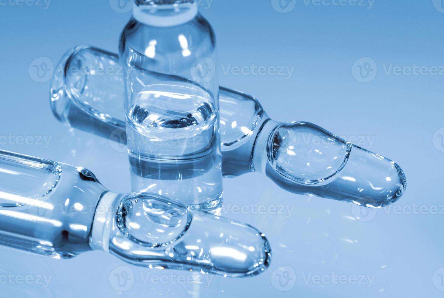 Medical ampoules with medication for injections photo