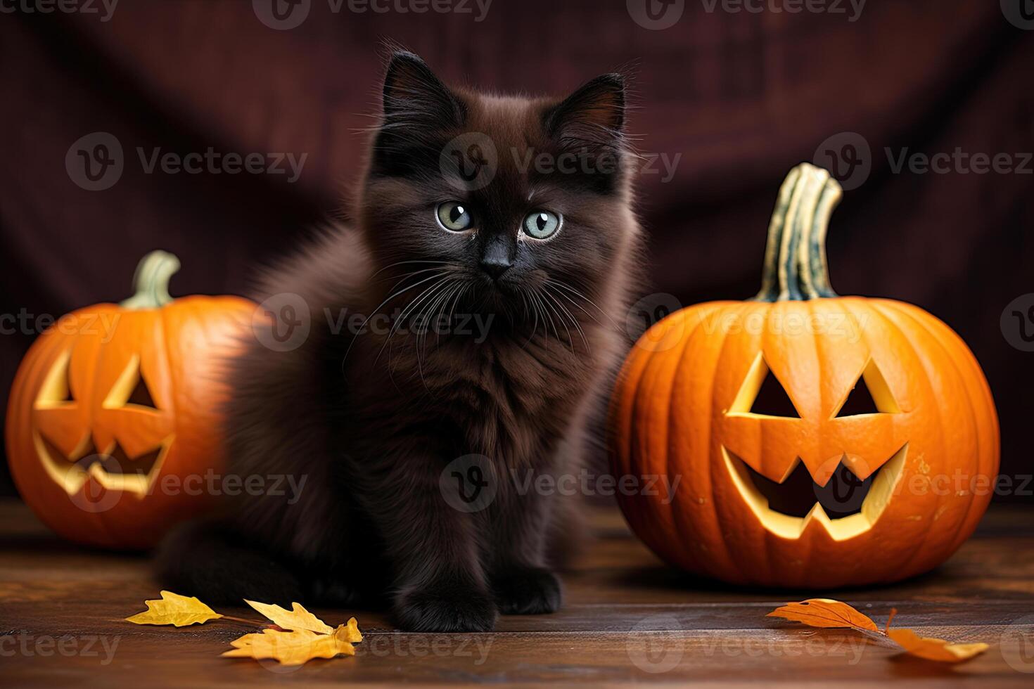 halloween with black cat photo