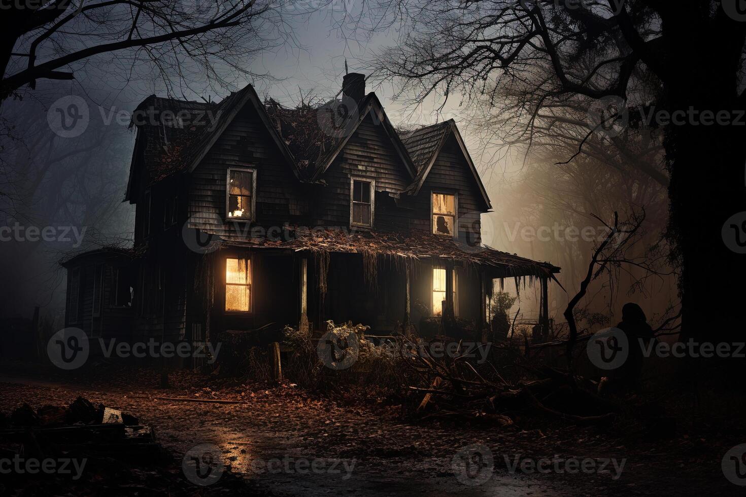 Haunted Halloween house. photo