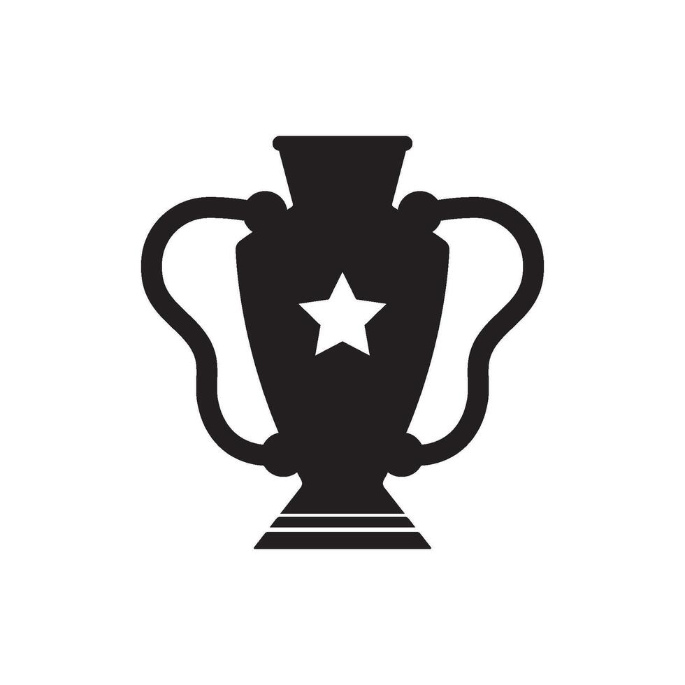 Trophy logo illustration flat design template vector