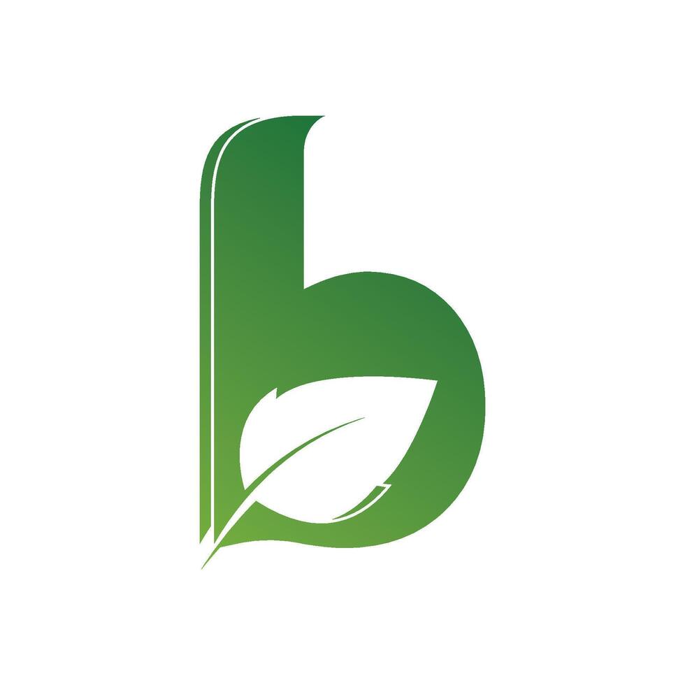 Letter Initial B Leaf Logo Design template vector