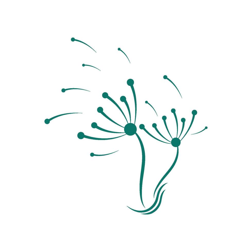 Dandelion flower logo design vector