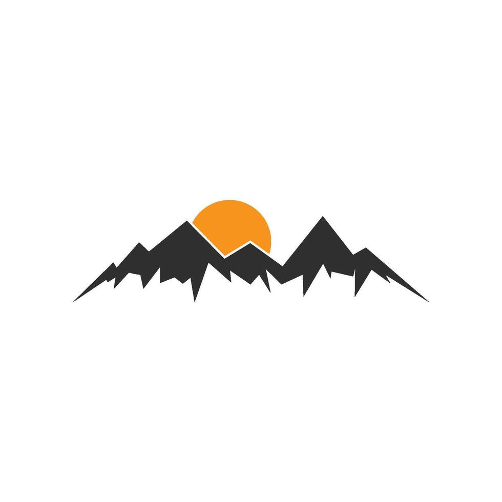 Mountain icon Business flat design Template vector