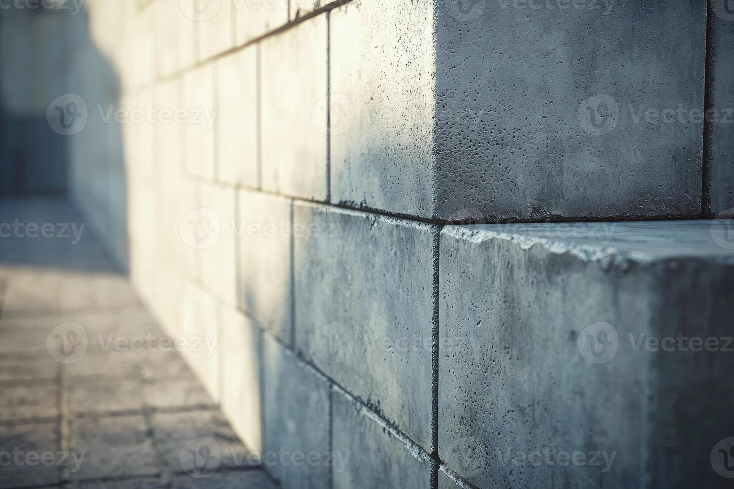 Concrete Block Wall Corner Structure Design photo