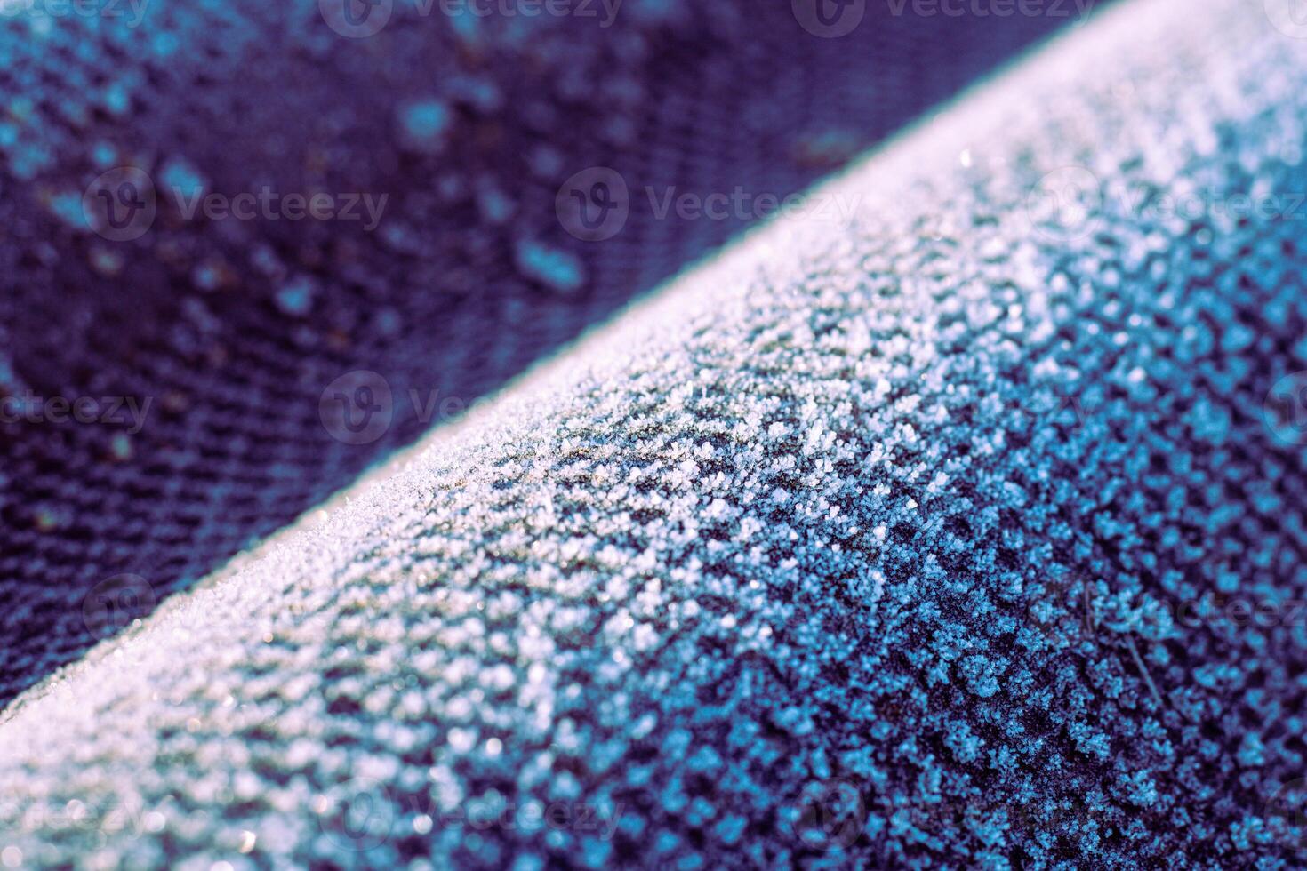 Beautiful frosted surface, wavy slate background close up photo
