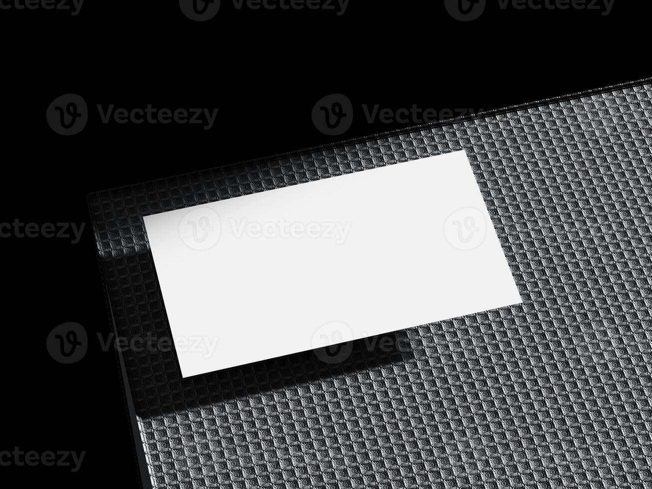 Sophisticated Business Card Layout on Cement Backdrop photo