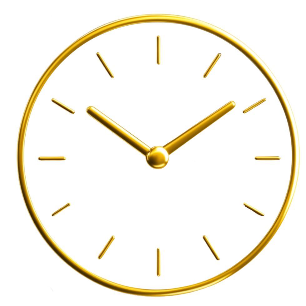 A golden clock with no number png