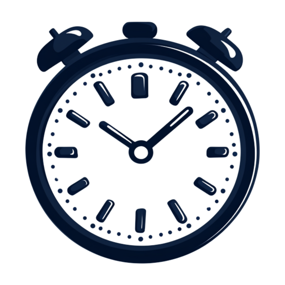 A clock is on a transparent background png