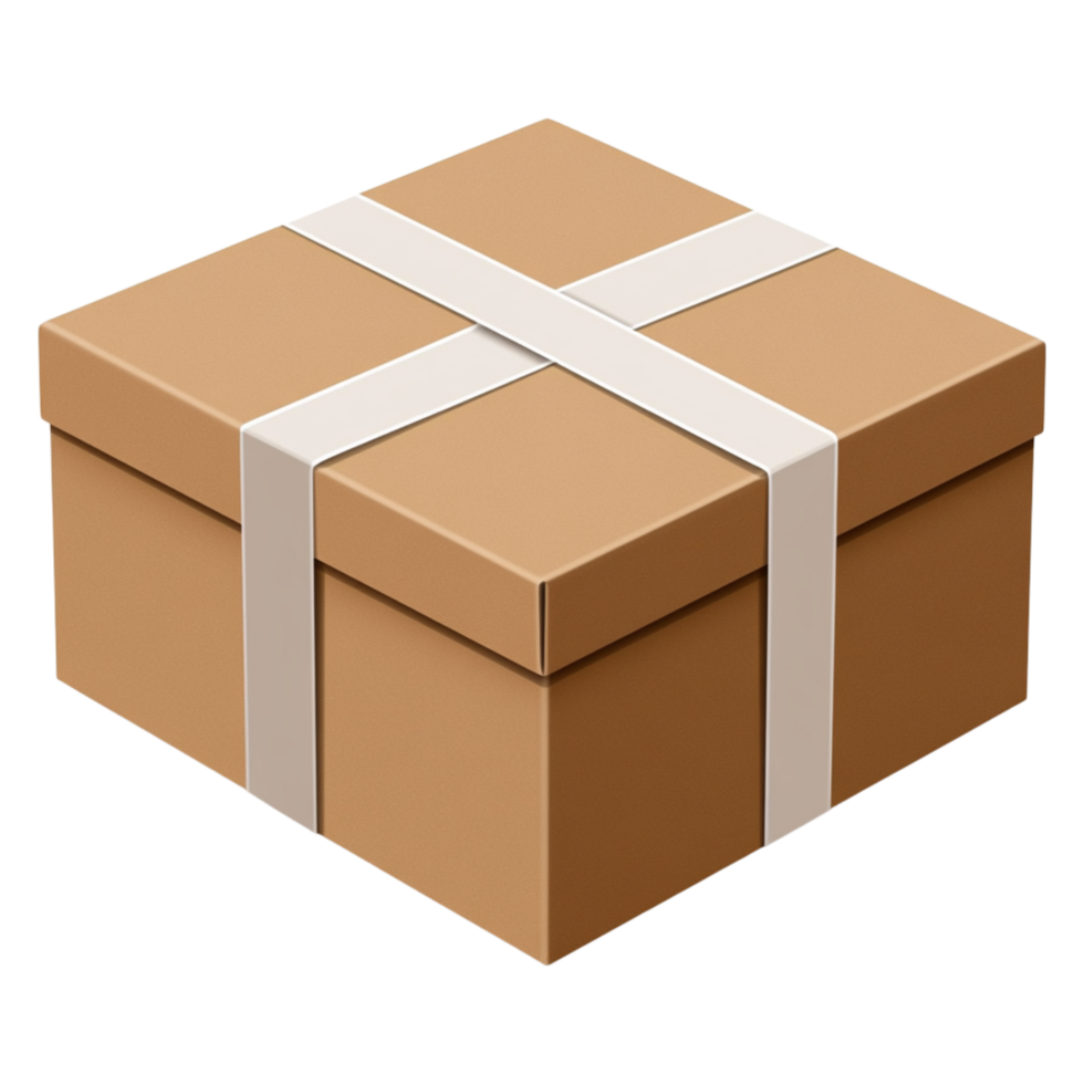 A brown box with white stripes png