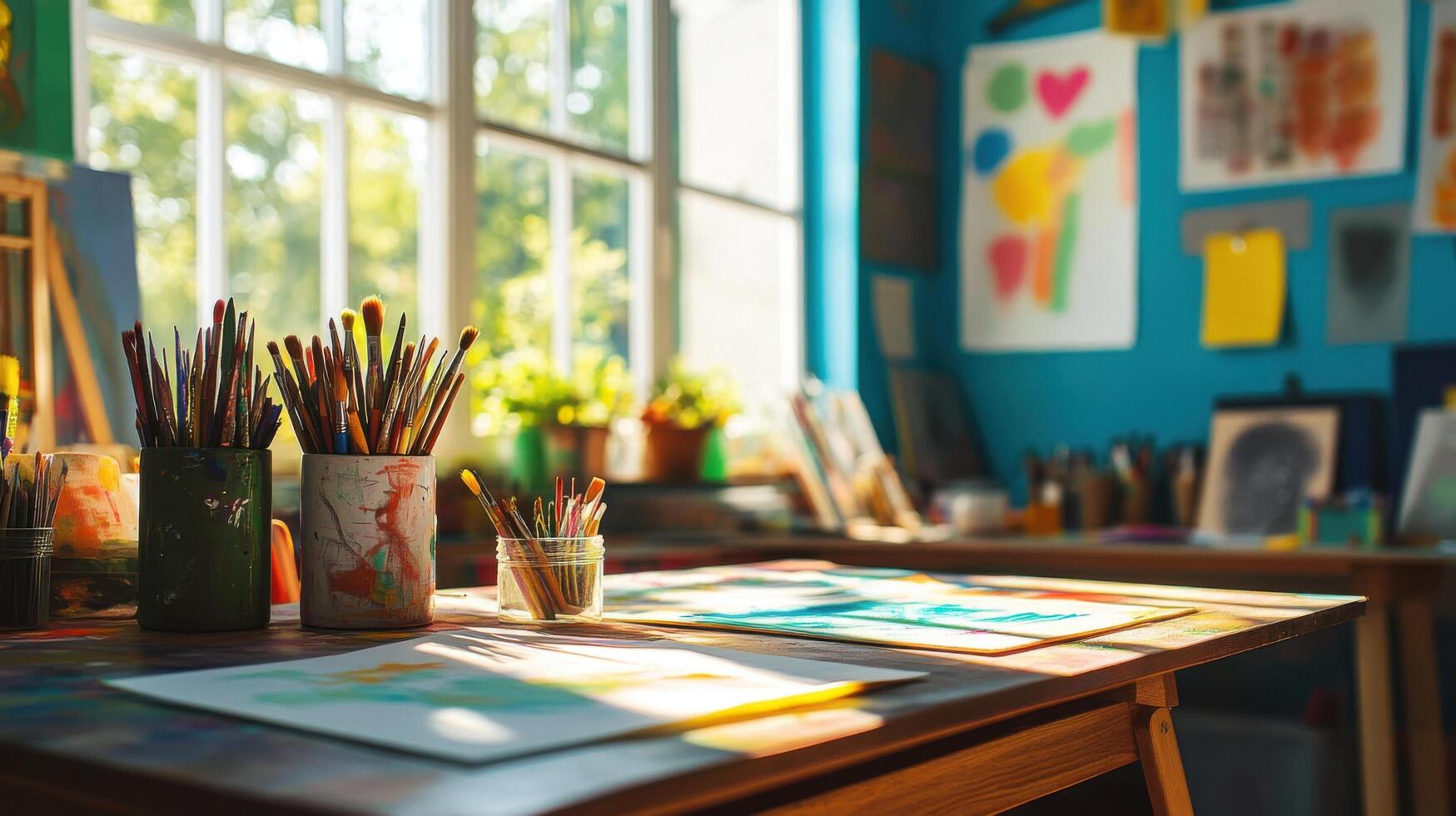 Creative Craft Station in Sunny Room photo