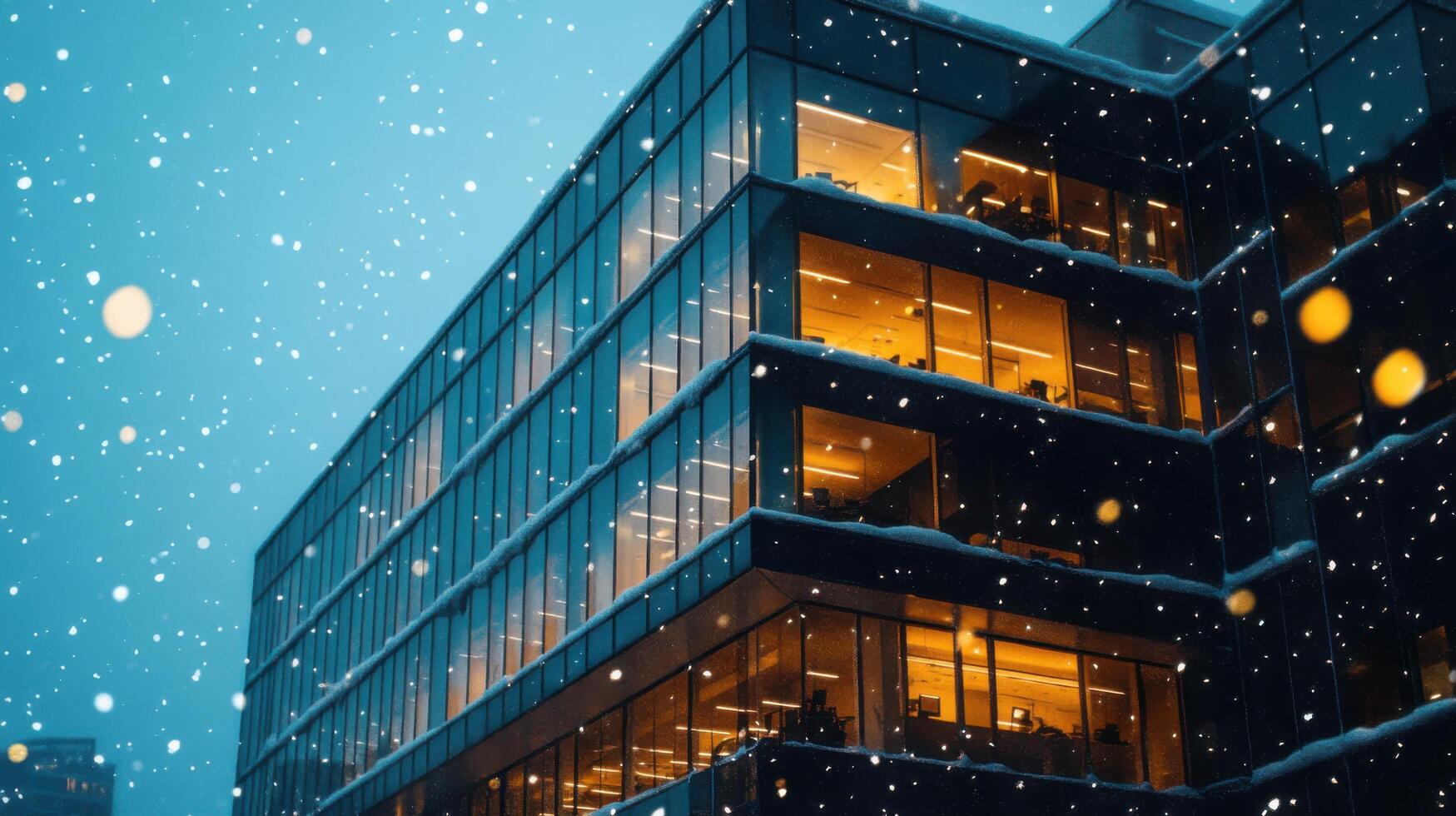 Startup Office in Snowfall photo