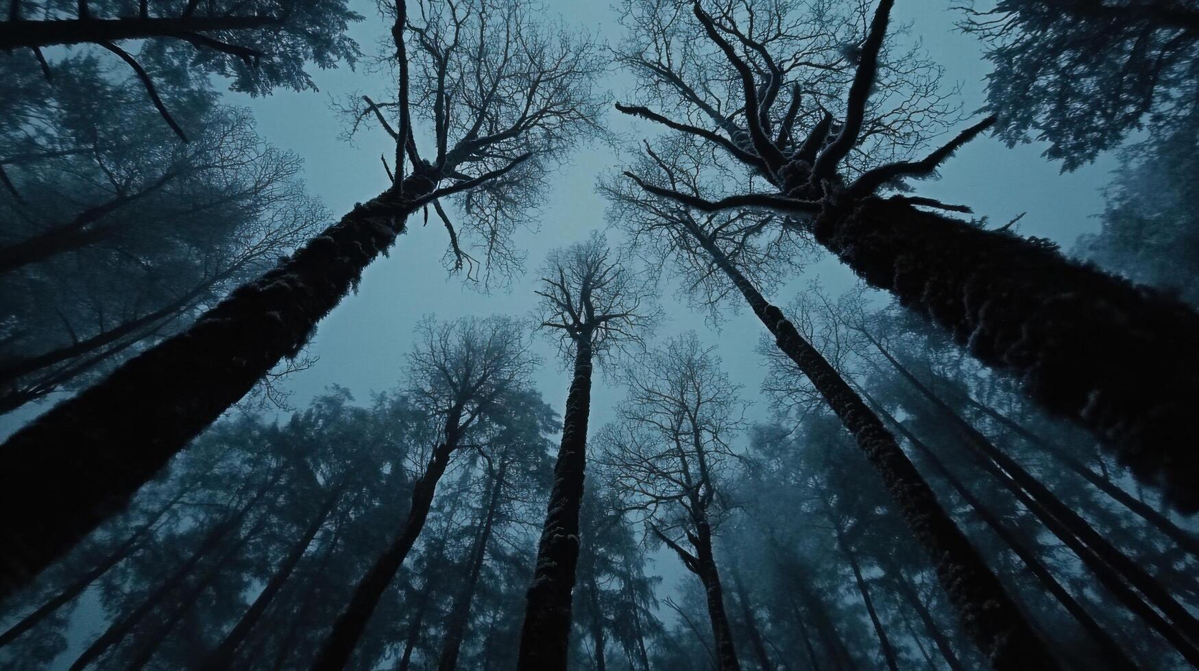Frosty Forest Under Winter Sky photo