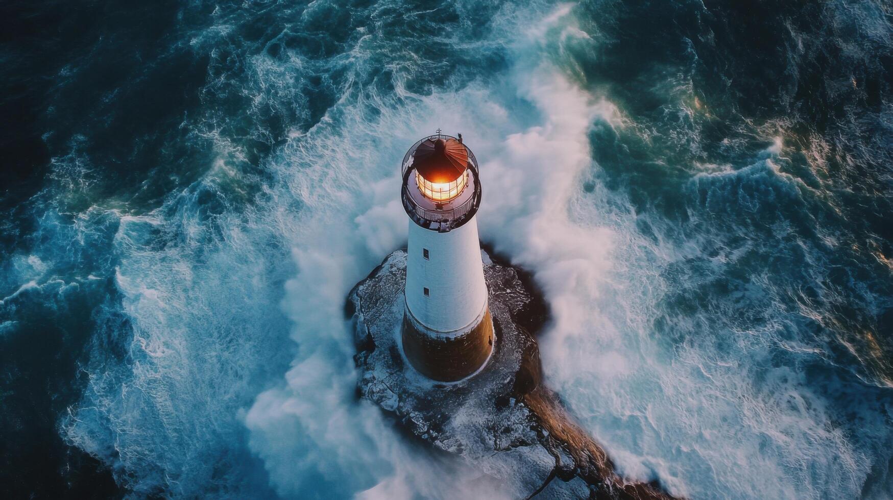 Frosted Lighthouse and Winter Waves photo
