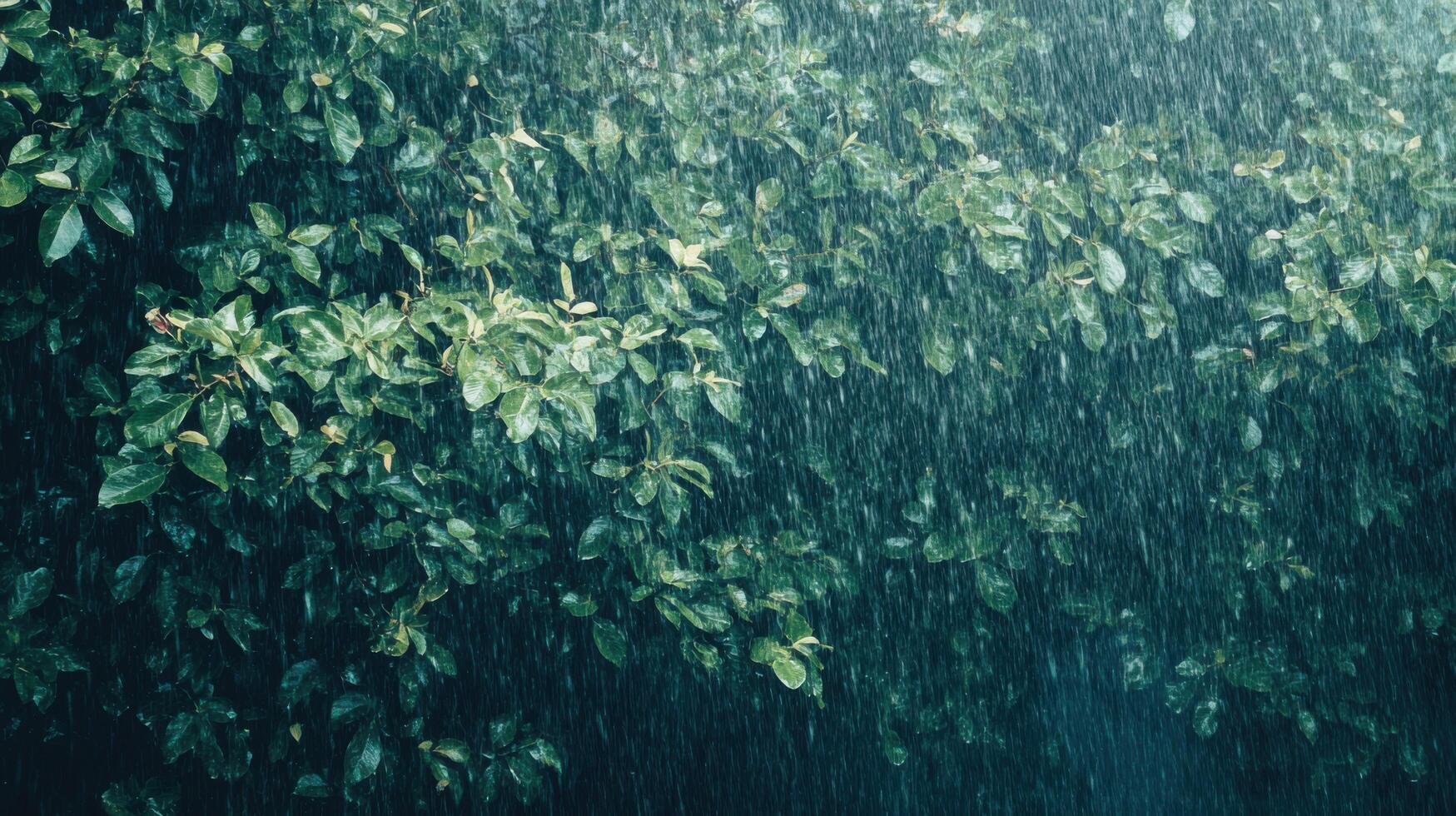 Rainfall Obscuring Rainforest Canopy photo