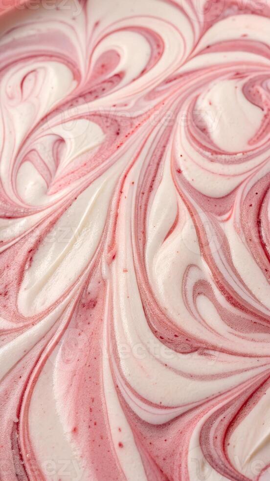 a close up of a red and white swirled cake background vertical photo