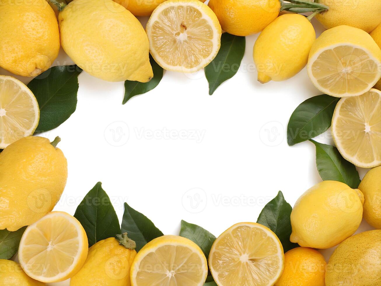 Fresh Lemon frame border photo