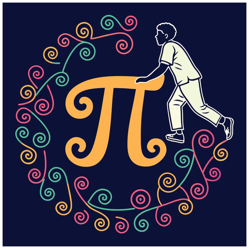 Pi - Modern and Mathematical Symbol T-Shirt Design vector