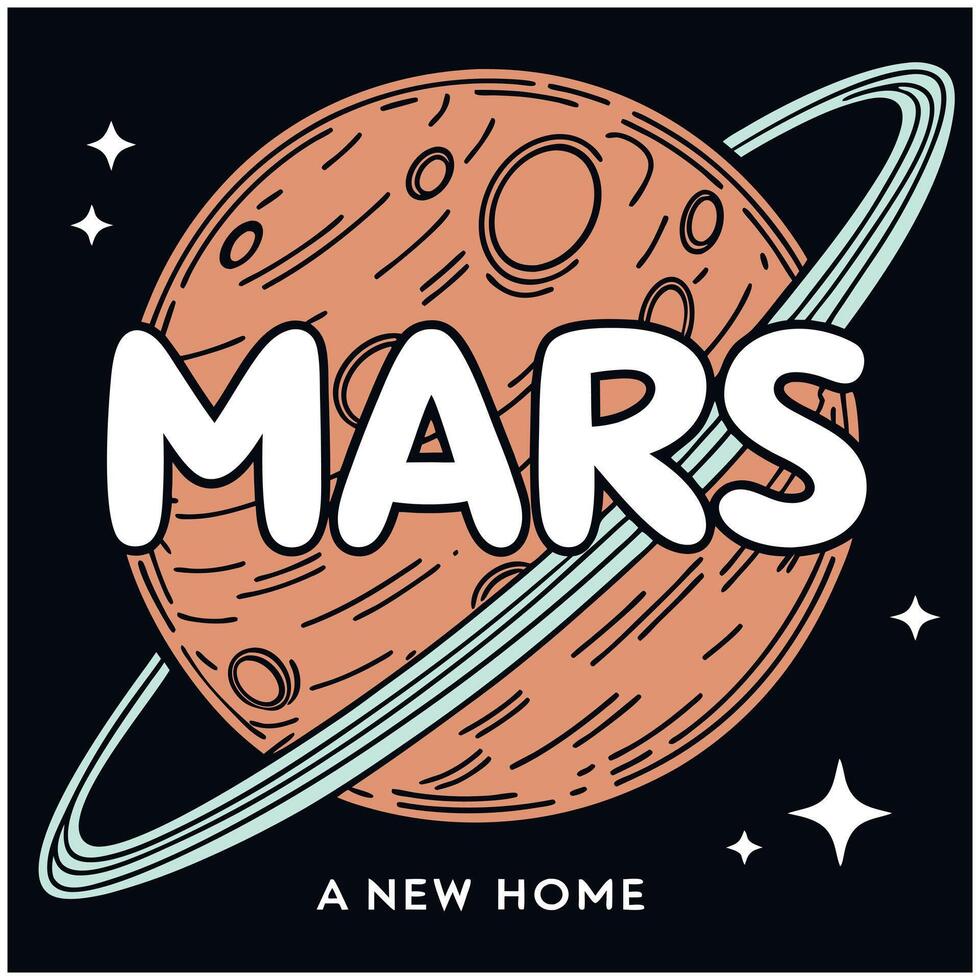 Mars Mission T-Shirt - Red Planet and Space Exploration Graphic Tee vector