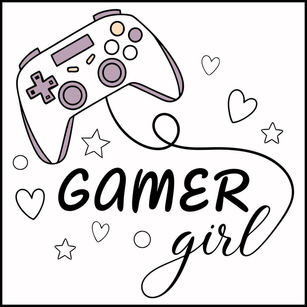 Gaming T-Shirt - Gamer Girl- Graphic Tee for Female Game Lovers vector