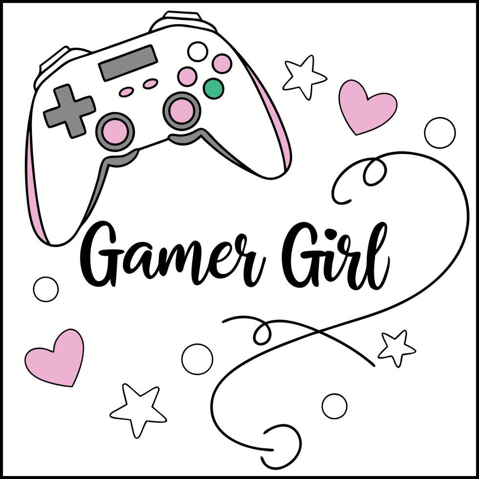Girl Gamer T-Shirt - Fun Gaming Graphic Tee for Women vector
